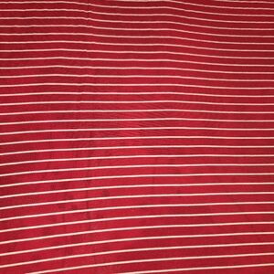Red with White Stripes Knit Fabric T-shirt Weight 3 Yards